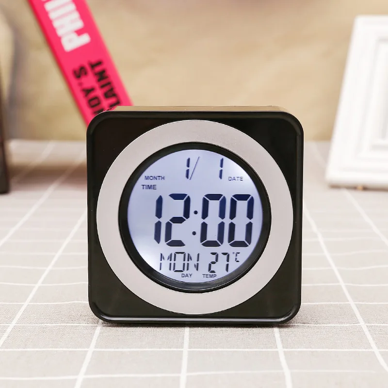 Digital Table Clock with Thermometer Voice Control Snooze ...