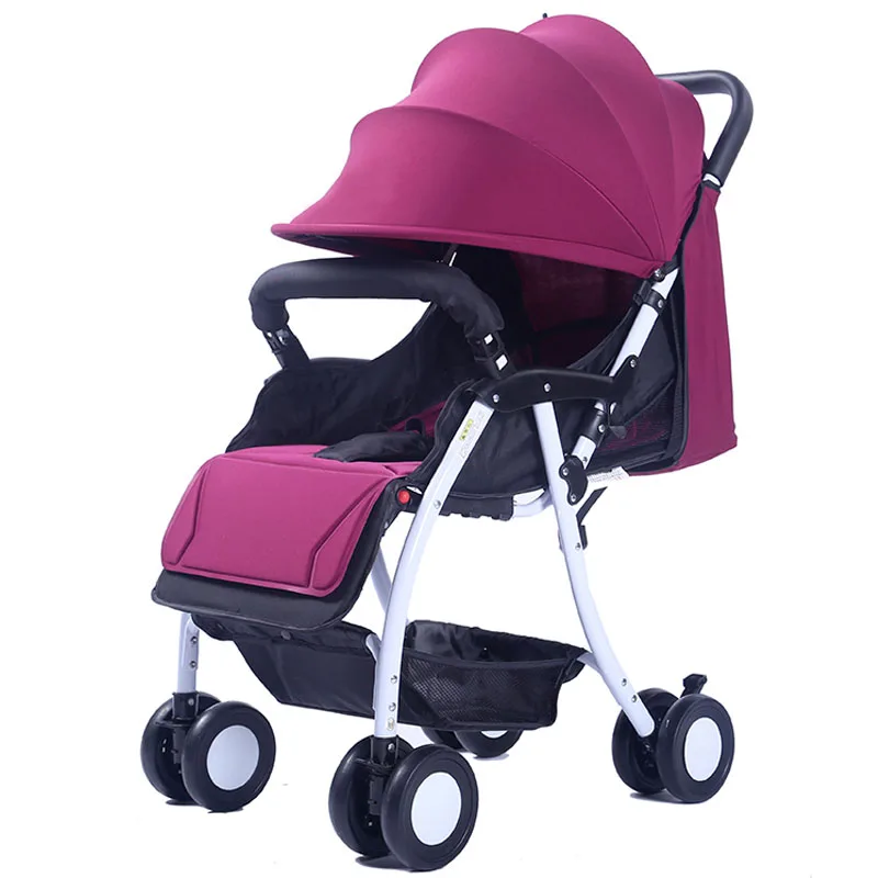 

Portable Baby Stroller Flat Lying Baby Umbrella Stroller Folding Shock Absorber Baby Carriage Quick Smart Full Ratating Wheels