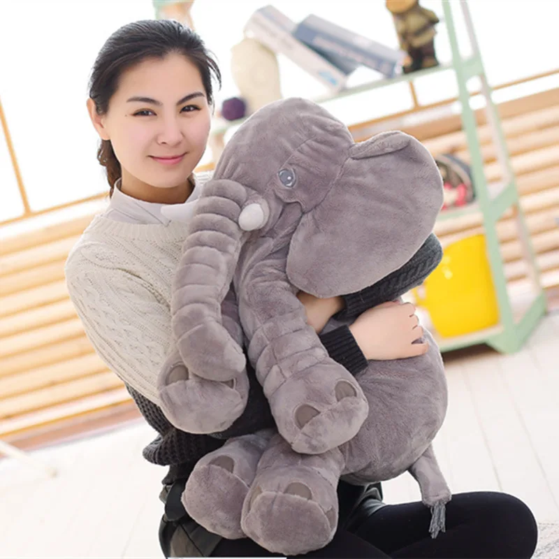 

40cm Cartoon Plush Elephant Toy Soft Baby Back Cushion Plush Stuffed Pillow Elephant Doll Birthday Gift