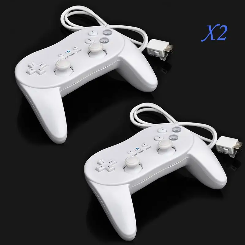 2PCS Classic Pro Wired Game Controller Pro for Nintendo Wii Game Remote