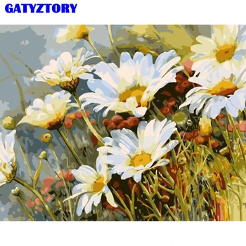 

Frameless Chrysanthemum Flower DIY Painting By Numbers Modern Wall Art Picture Kits Acrylic Paint On Canvas For Home Decor 40x50