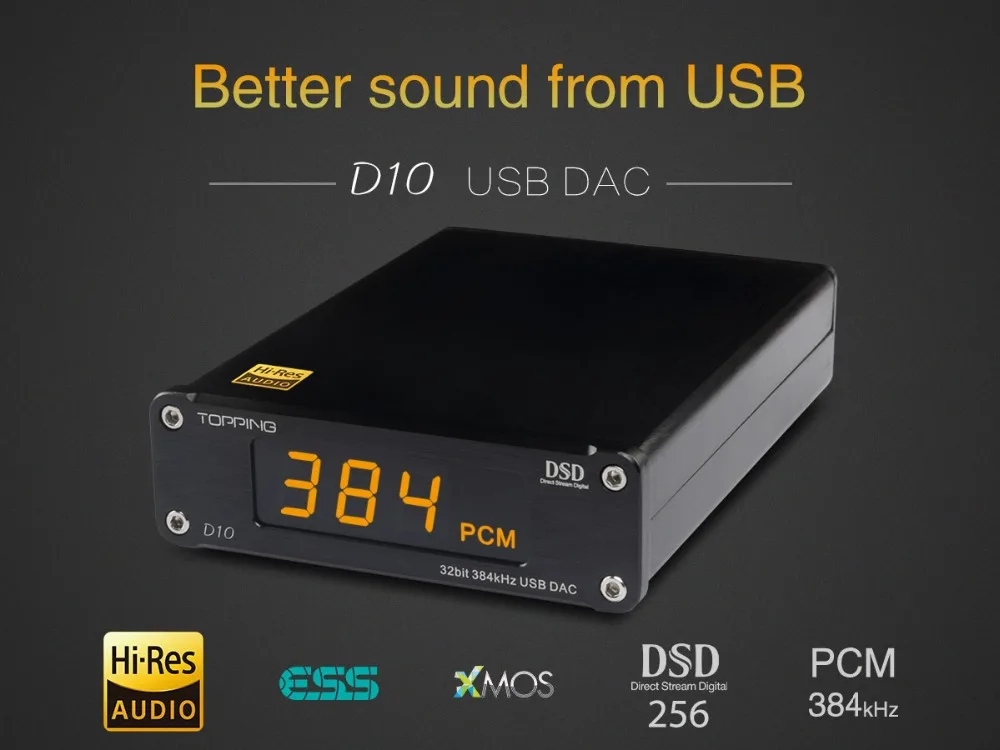 Топпинг D10 мини USB ЦАП DSD PCM384 CSS XMOS XU208 ES9018K2M OPA2134 аудио усилитель декодер