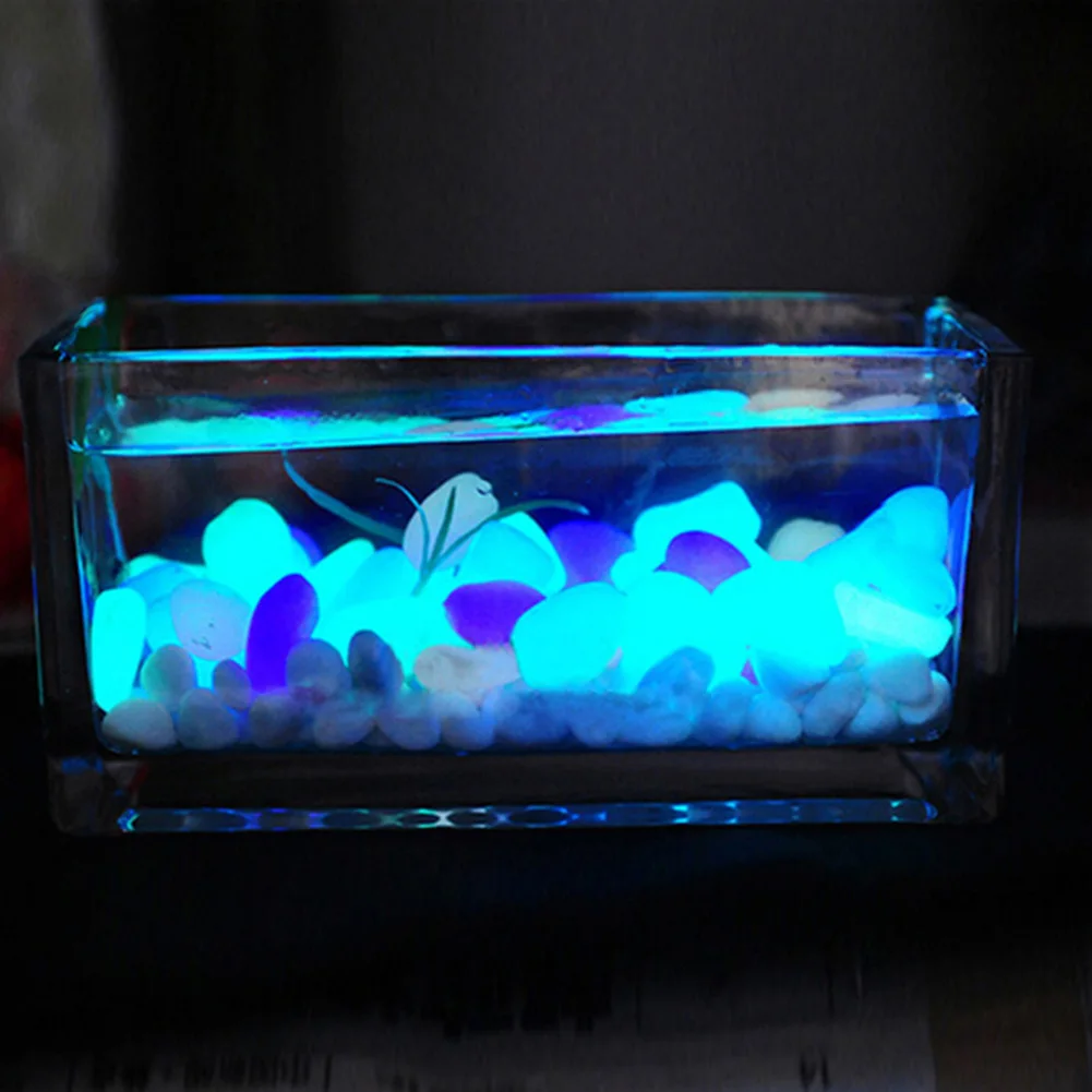 

10 pcs/lot Luminous Light-emitting Artificial Pebble Stone Fish Tank Aquarium Stone Decoration