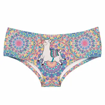

Lemon Icecream Girl Briefs Ladybug Mid-rise Polyester Women Underwear Llama Alpaca Theme Pattern Lady Panties