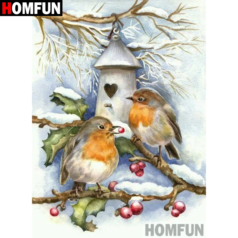 

HOMFUN Full Square/Round Drill 5D DIY Diamond Painting "Animal bird" Embroidery Cross Stitch 5D Home Decor Gift A07801