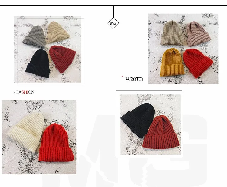 Beanies Women Solid Knitted Casual Warm Skullies Korean Style Elegant Student Hats Chic Womens Lovely Caps Autumn Winter Fashion