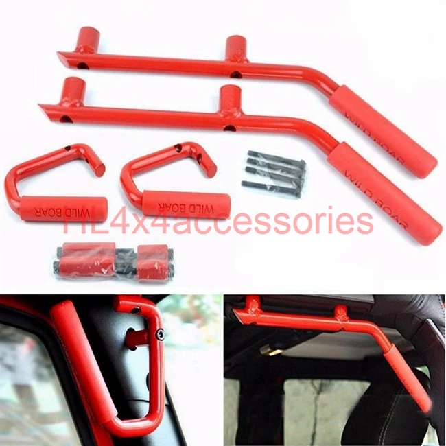 Red Grab Handle For Jeep06