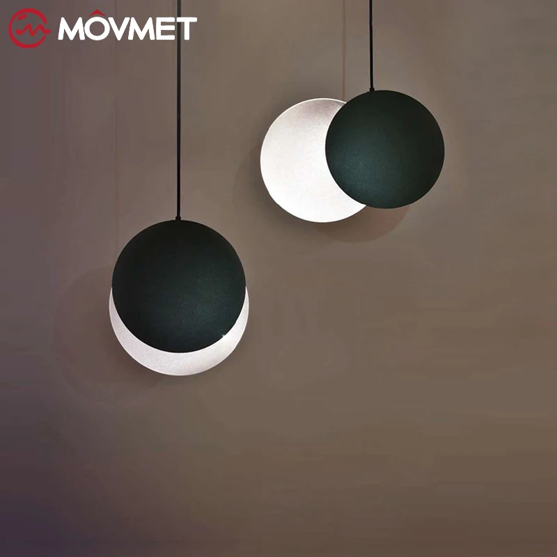 

Nordic Moon Pendant Light Modern LED Decor Living Room Bedroom Lamp Luminaire Bar Cafe Round Cosmos Pendant Lamp Fixtures