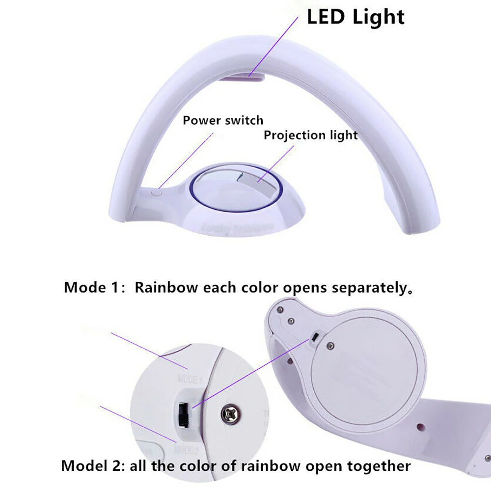 Радужный проектор красочный Радужный ночник Удивительный Разноцветный сенсорный Ночник проектор декор комнаты подарок на день рождения