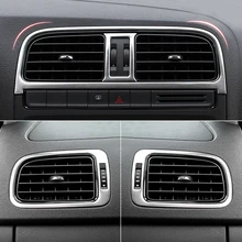 6 шт./компл. Нержавеющая сталь центральный выход воздуха крышка авто-Стайлинг для VW Защитные чехлы для сидений, сшитые специально для Volkswagen Polo 2011- 6R автомобильные аксессуары