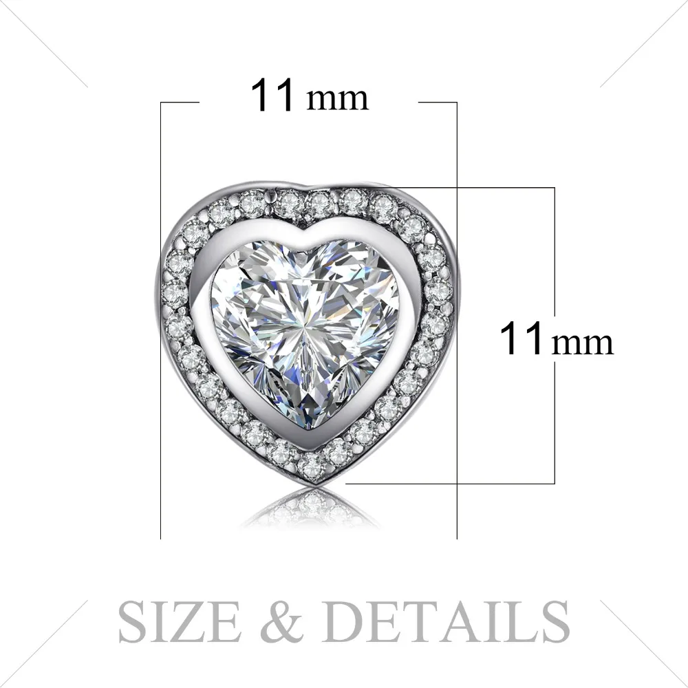 Jewelrypalace стерлингового серебра 925 только сердце серьги шпильки Свадебные для Для