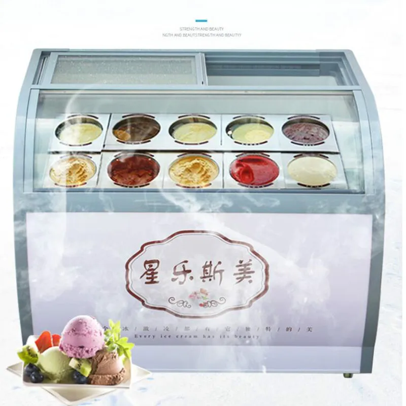 Большой коммерческий закаленное стекло booth подставка для мороженого шкаф руководство эскимо фруктового льда каши морозильник
