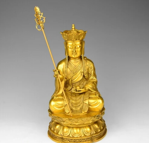 13 тибетская латунная статуя Будды из меди Jizo Ksitigarbha Tangseng Di Zang King | Дом и сад