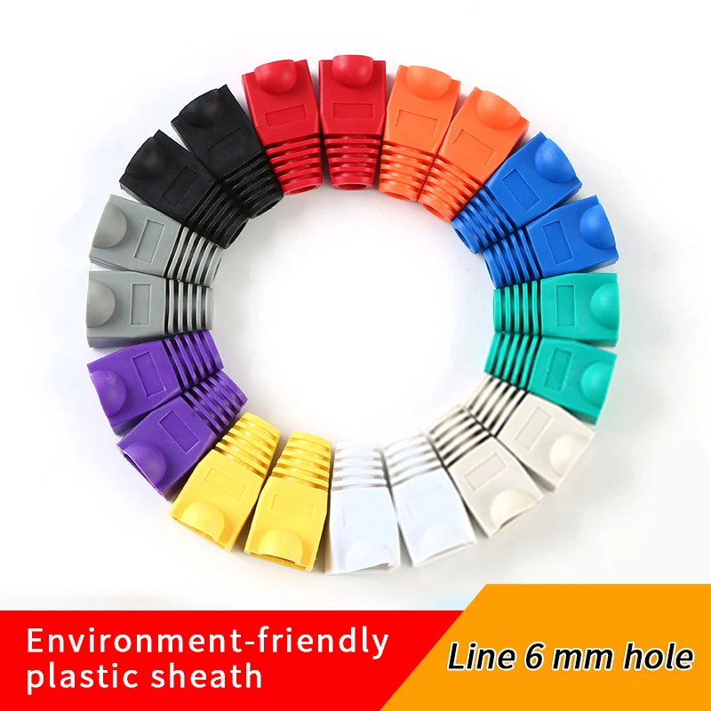 

100pcs/Lot CAT6 CAT5E RJ45 Ethernet Network Cable Strain Relief Boots Cables Connector Plug Cover