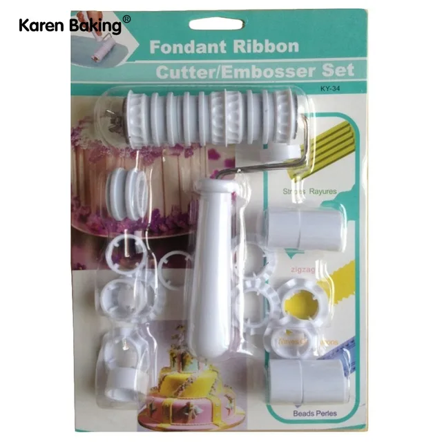 fondant ribbon cutter embosser roller cake decorating tools a051 in