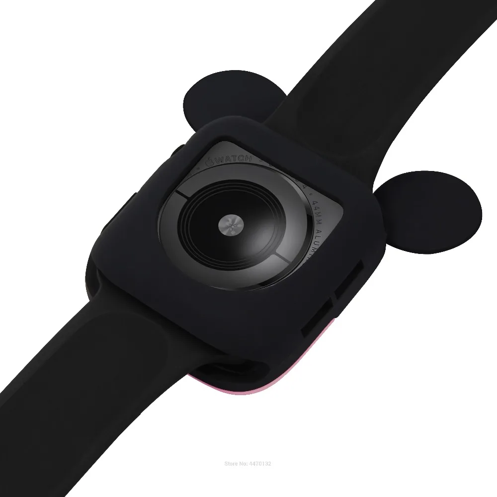 Новый цвет Микки силиконовый ремешок чехол для Apple Watch 40 мм 44 мм для iWatch серии 4 резиновый чехол для девочек для мужчин женщин подарочная
