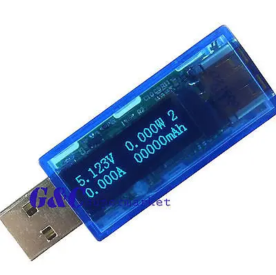 

4 Bit OLED USB Voltmeter Ammeter current Power Capacity Teer Blue colour