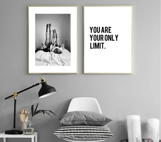 Geen Frame Twin Meisje Schilderen Poster Zwart Wit Canvas voor ... Geen Frame Twin Meisje Schilderen Poster Zwart Wit Canvas voor ...