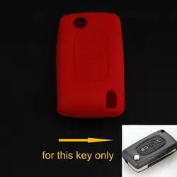 Текстура силиконовые красный автомобиль случае ключ дистанционное флип ключ покрытие оболочки держатель сумка подходит для peugeot 308 407 207 107