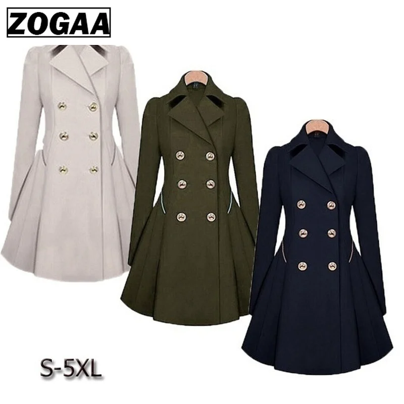 ZOGAA Brand Plus Size Trench Coat Women Autumn Women