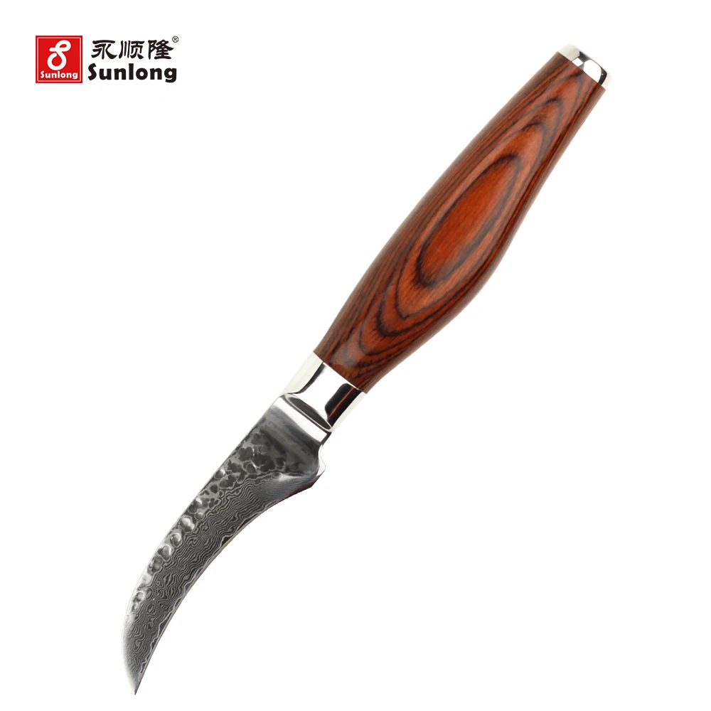 Sunlong 3 дюйма Фруктовый нож Дамаск кухонные ножи супер Sharp для очистки овощей