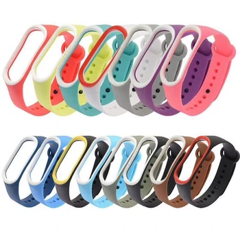 

1Pc Two-tone Replacement Silicone Wrist Strap Watch Band For Xiaomi MI Band 3 15 Styles