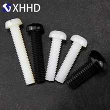 Black White Nylon Phillips Pan Head Machine Screw Metric Thread Plastic Insulation Round Cross Recessed Head Bolt M6 M8 m8 black nylon phillips pan head machine screw insulation screw