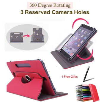 

For iRu Pad Master B701G 7" 766211 7" inch 360 Degree Rotating Universal Tablet PU Leather cover case Free Pen