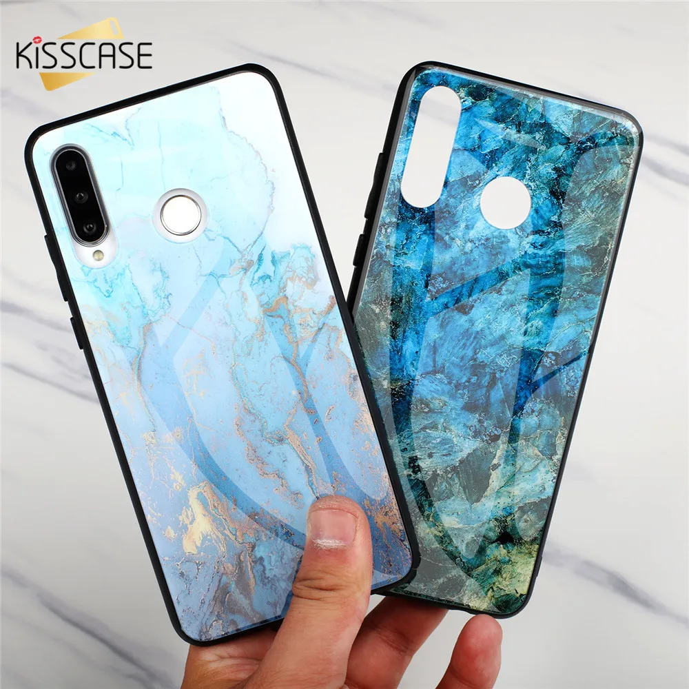 KISSCASE Marble Glass Case For Huawei P Smart P30 Lite Pro 2019 Luxury Honor 10 8X 8C P20 |