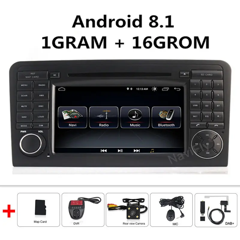 2din Android 9,1 автомобильный dvd-плеер gps навигация для Mercedes Benz ML Класс W164 ML300 ML350 ML500 GL X164 GL320 Автомагнитола FM RDS - Цвет: dvd Camera DVR DAB