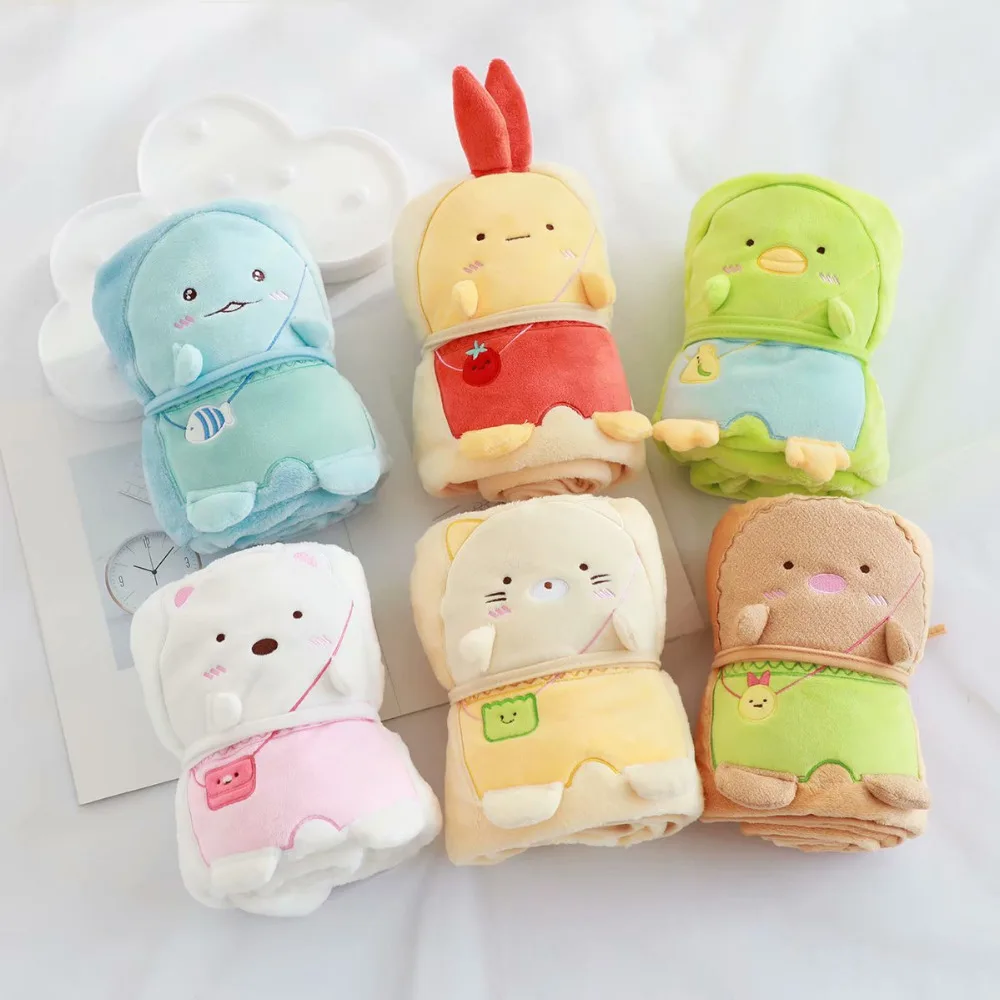 

Candice guo! Super cute plush toy lovely cartoon Sumikko Gurashi soft warm rolling blanket birthday Christmas gift 1pc