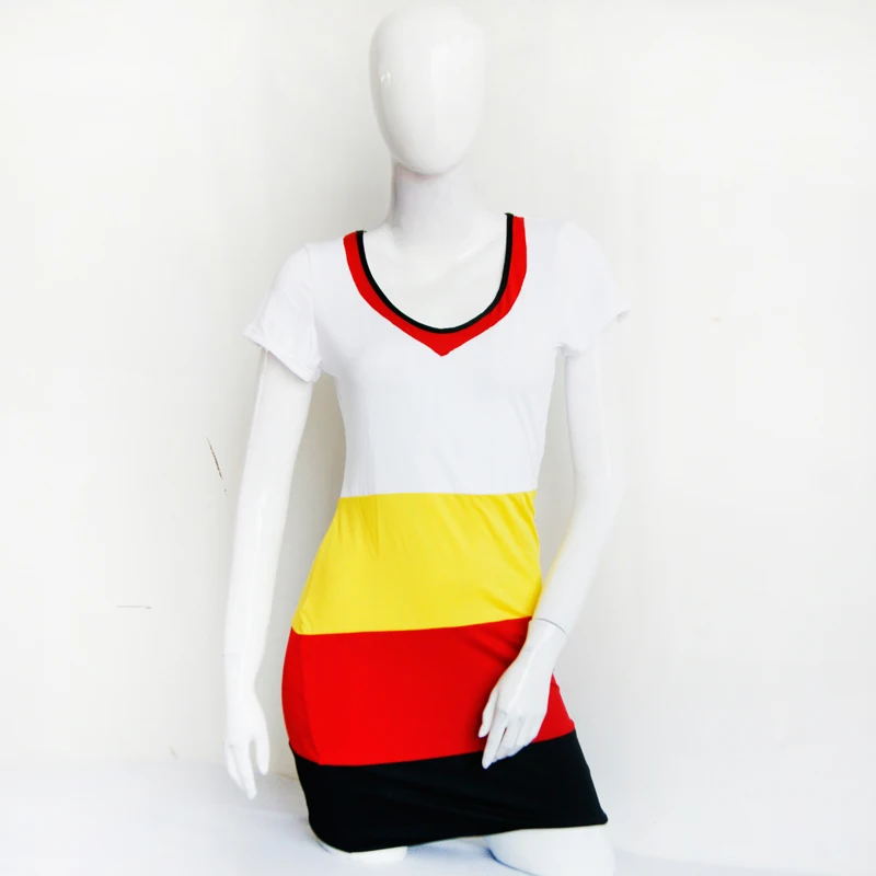 Dower-Me-Style-2016-Wholesale-Sexy-Above-Knee-Casual-Dress-Short-Sleeve-V-Neck-Contrast-Striped (2)