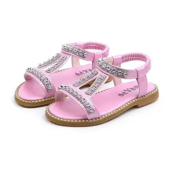 

Kids Sandals New Summer Girls Sandals Bright Baby Boys Girl Toddler Sweet Princess Gold Silver Children Beach Shoe
