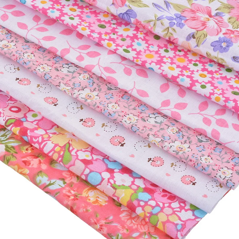 Junejour 7 шт. 25x25 см хлопчатобумажная ткань для лоскутного шитья DIY ручной работы