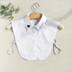 WINSTBROK белый Для женщин рубашка воротники-обманки 2019 съемный НЭП Kraagie блузка поддельные воротник Для женщин съемные воротники стенд