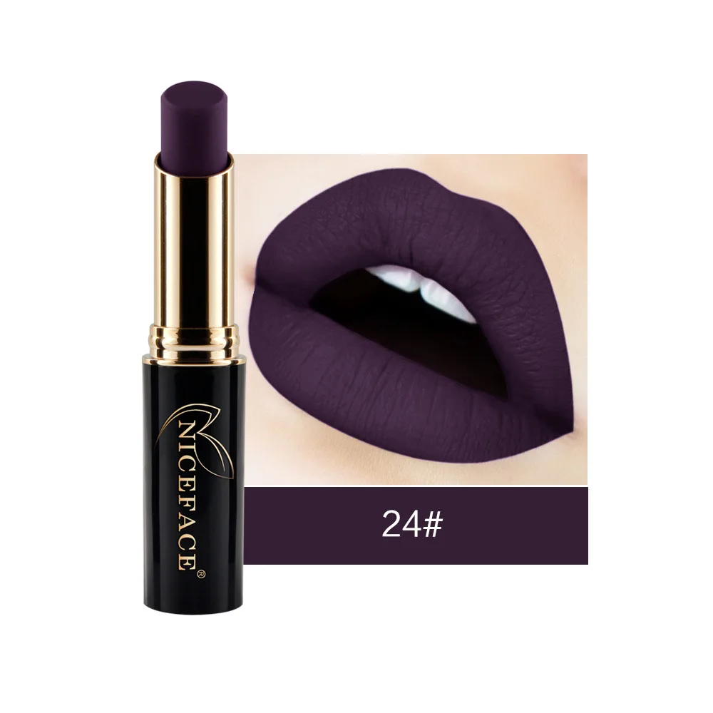 

New Matte Liquid Lipstick Waterproof Lip Gloss Makeup 24 Shades Make up Matte Metal Lipsticks For Women maquiagem Lipstick gift
