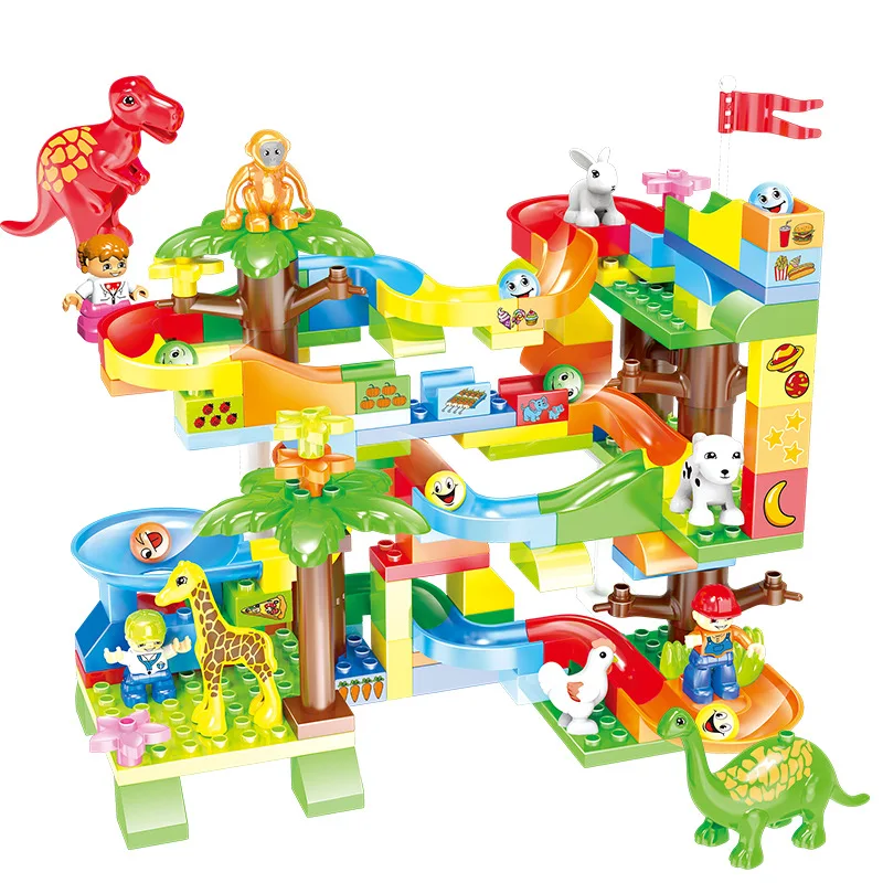 

165Pcs Marble Race Run Maze Balls Track Building Blocks Jungle Slide Big Size Building Brick Compatible Legoings Duploed Toys