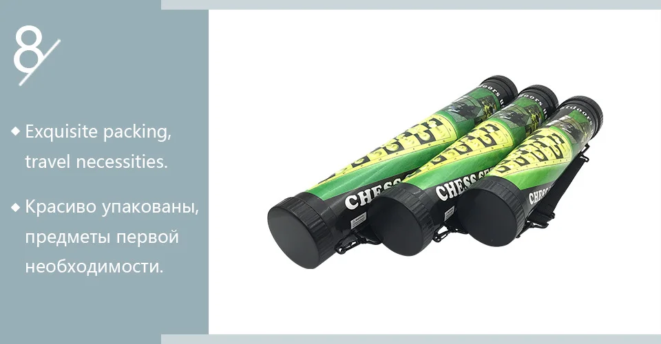 2  (8)Yernea High-quality Chess Games Set Portable Outdoor Sports Chess Games Shoulder Straps Travel Plastic Chess Pieces