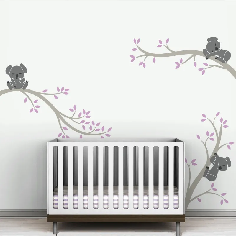 

Koala And Tree Branches Wall Stickers Oversize Removable Wall Decal Decor Living Room Baby Kids Room Wallpaper Poster 504C