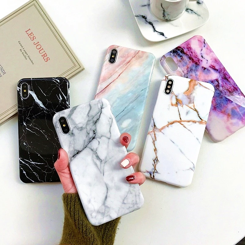 New Luxury Glossy Marble Veins Phone Case For iPhone X XS XR 6 6S 7 8 Plus For iPhone XS MAX Cases Fashion Dreamlike TPU Cover