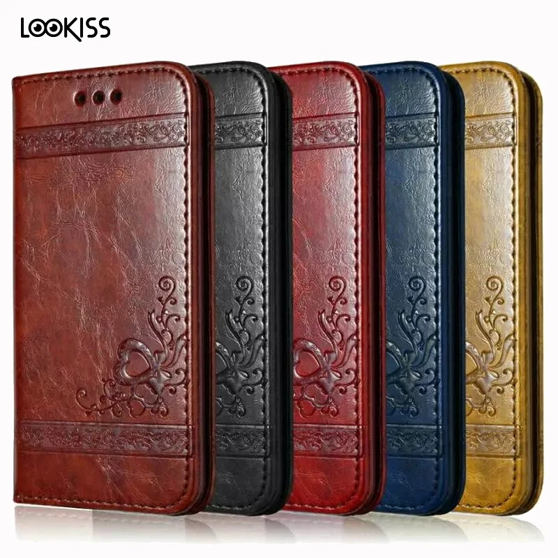 Luxury PU Leather Flip Phone Case For Samsung Galaxy S3 S5 S6 S7 S8 Edge Plus Note 3 Carving