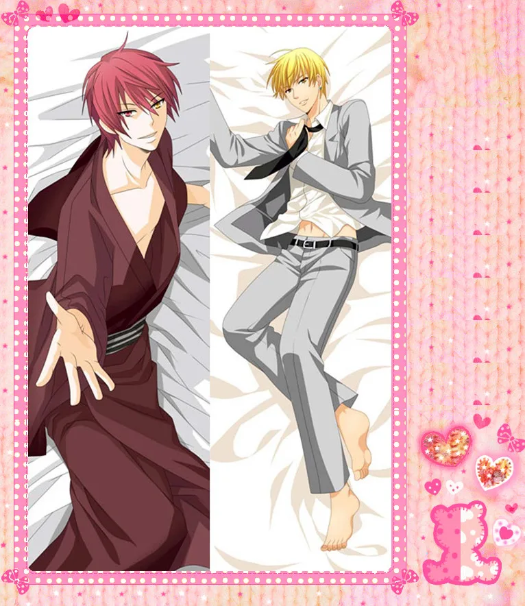 

Anime Cartoon Kuroko No Basketball Double Bolster Hugging Pillow Case Pillow Cover Pillowcase Peach Skin 2 Way No.8037