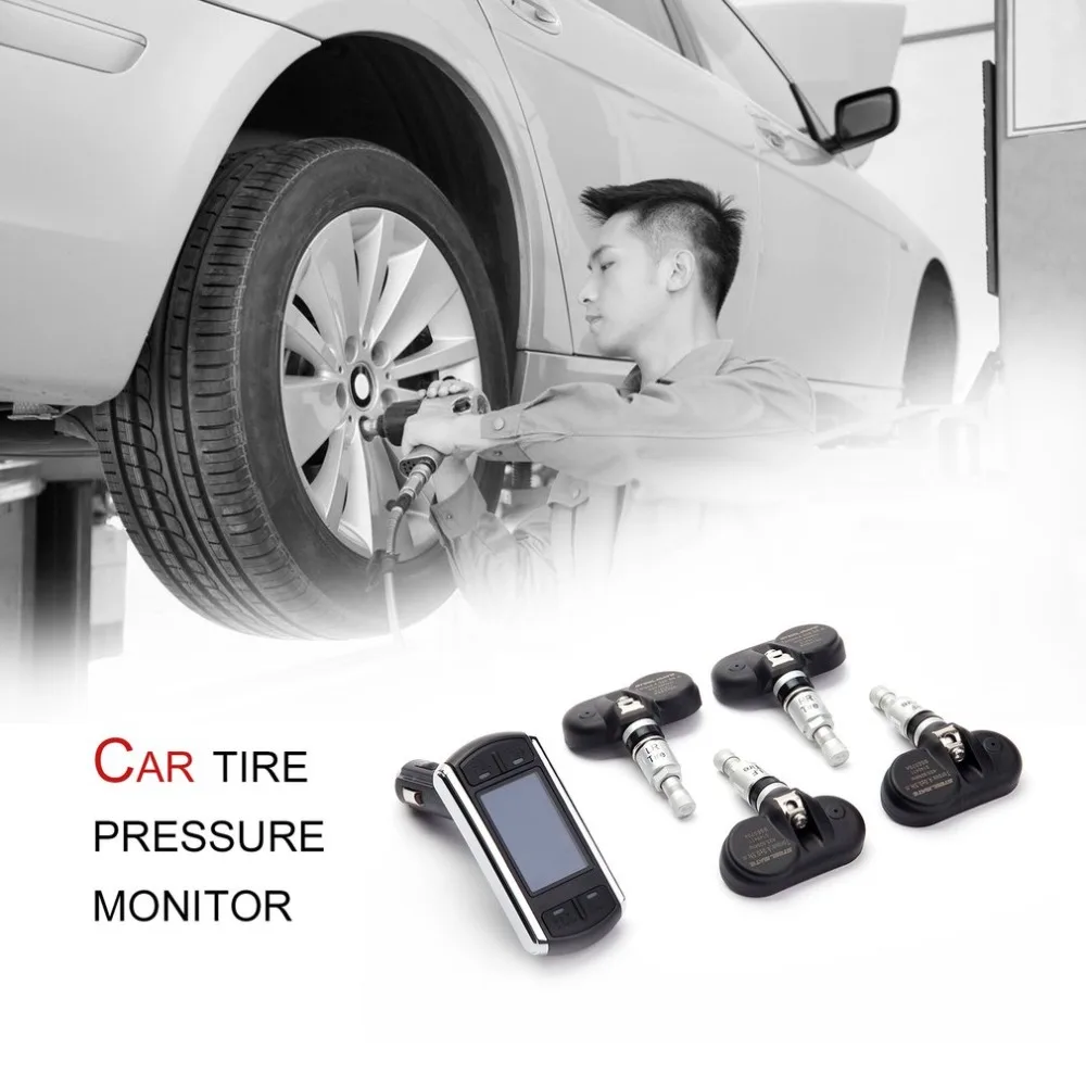 

TP-08 Tire Pressure Monitoring System Cigarette Lighter LCD Display TPMS Wireless Transmission Adjustable Display Viewing Angle