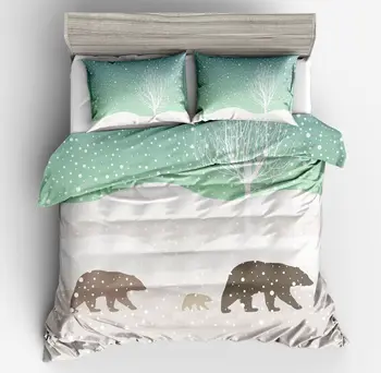 

2018 new 3d Clear green white Elephant cartoon animal series bedding sets 2/3pcs duvet cover pillow case Twin full queen size
