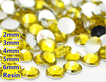 

Citrine Color Facets Flat Back Resin Rhinestone 2mm,3mm,4mm,5mm,6mm Nail Art Gems Decoration