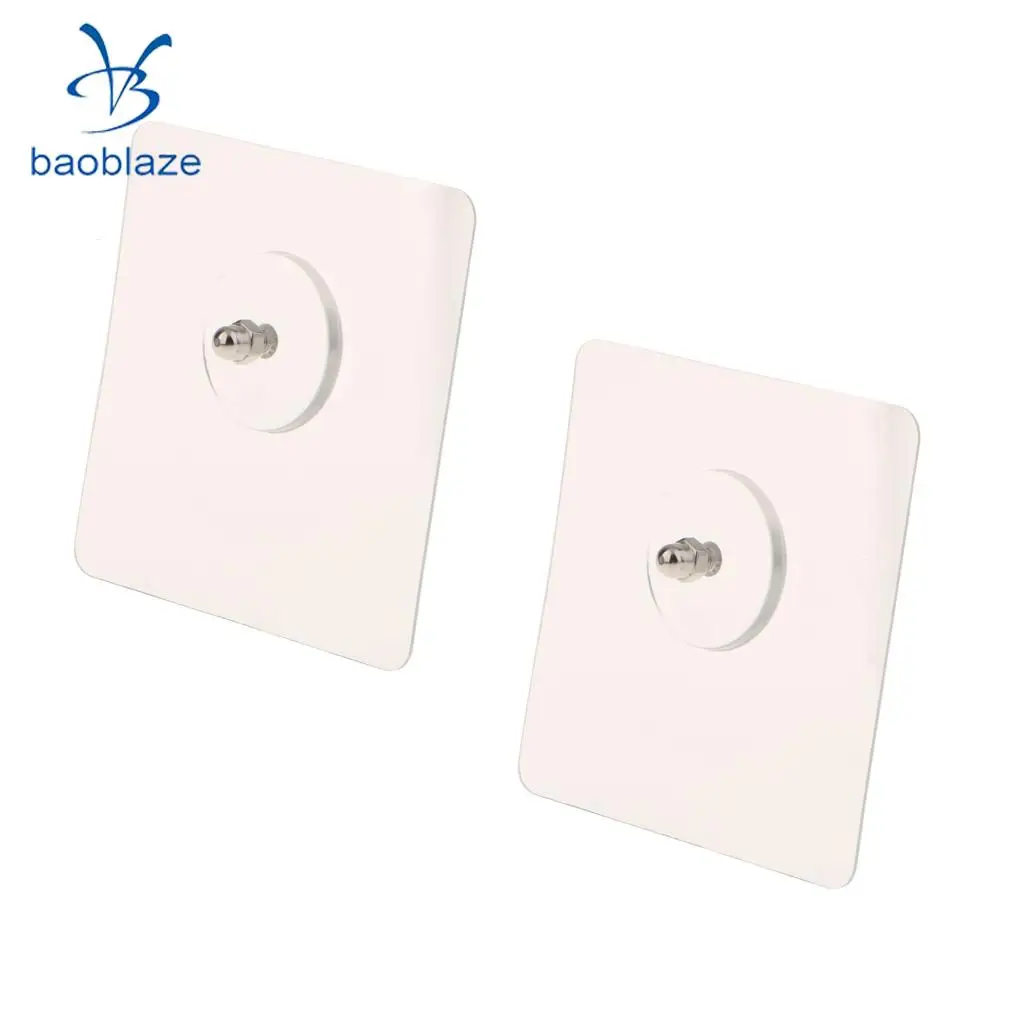 2pcs Self Adhesive No Drilling No Trace Hanging Nails Heavy Duty Shelf Supporter Seamless Kitchen Wall Sticky Hook