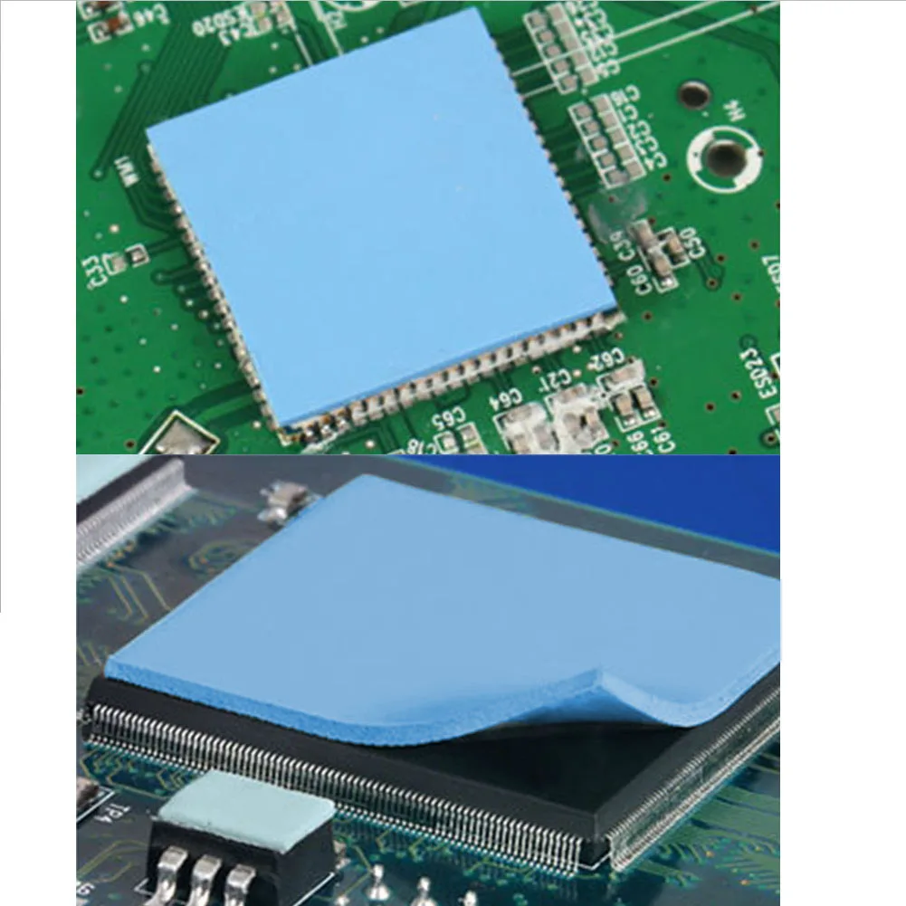 قابلة لإعادة الاستخدام بطانة حماية من السيليكون CPU تبريد الأزرق لأجهزة الكمبيوتر المحمول ورقة صدمة امتصاص ارتداء مقاومة أفلام تبريد حراري م...