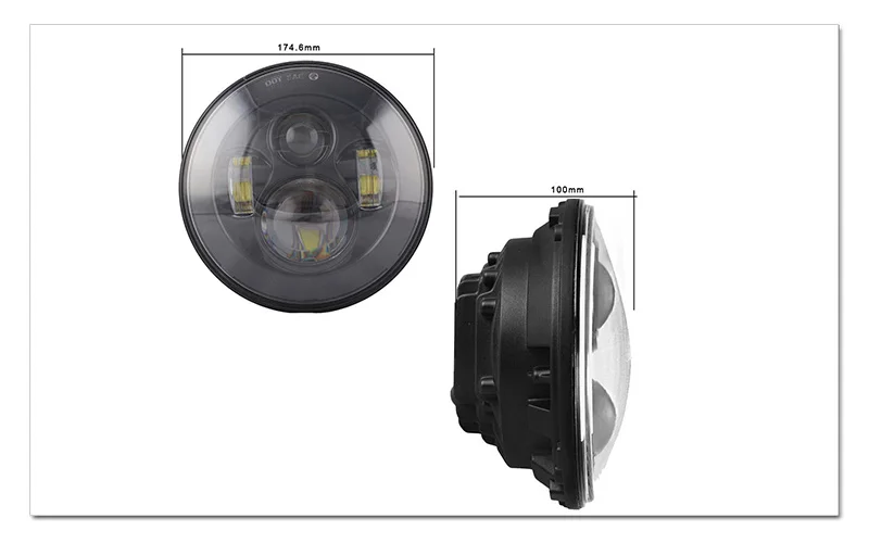  7 LED Headlight For Harley Davidson MOTORCYCLE CHROME PROJECTOR DAYMAKER HID LED LIGHT BULB Jeep Wrangler LED Headlamp  (2)