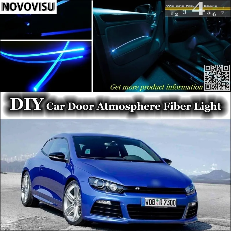 

NOVOVISU For Volkswagen VW Scirocco interior Ambient Light Atmosphere Fiber Optic Band Light Inside Door Panel illumination