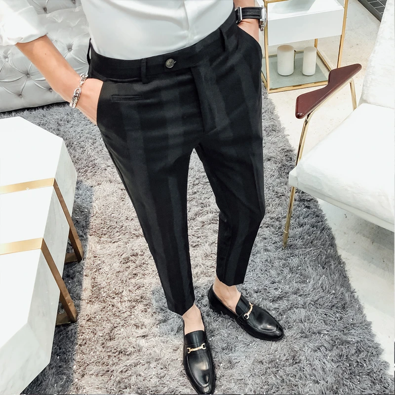 striped casual pants